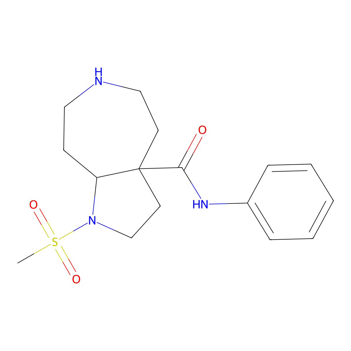 (3aS,8aR)-1-(methylsulfonyl)-N-phenyldecahydropyrrolo[2,3-d]azepine-3a-carboxamide molecular structure, CAS 1422138-23-5
