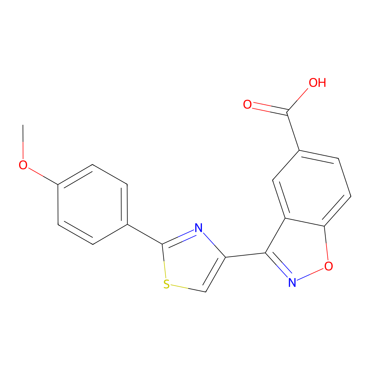 3-(2-(4-Methoxyphenyl)thiazol-4-yl)benzo[d]isoxazole-5-carboxylic acid molecular structure, CAS 1422138-48-4