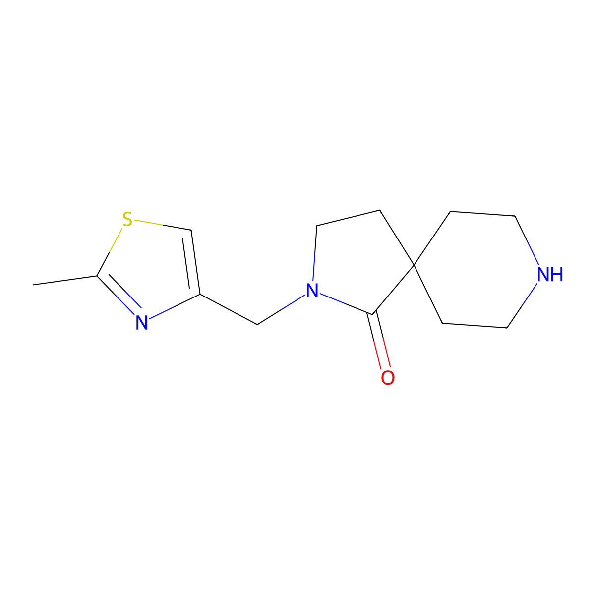 2-((2-Methylthiazol-4-yl)methyl)-2,8-diazaspiro[4.5]decan-1-one molecular structure, CAS 1422138-79-1
