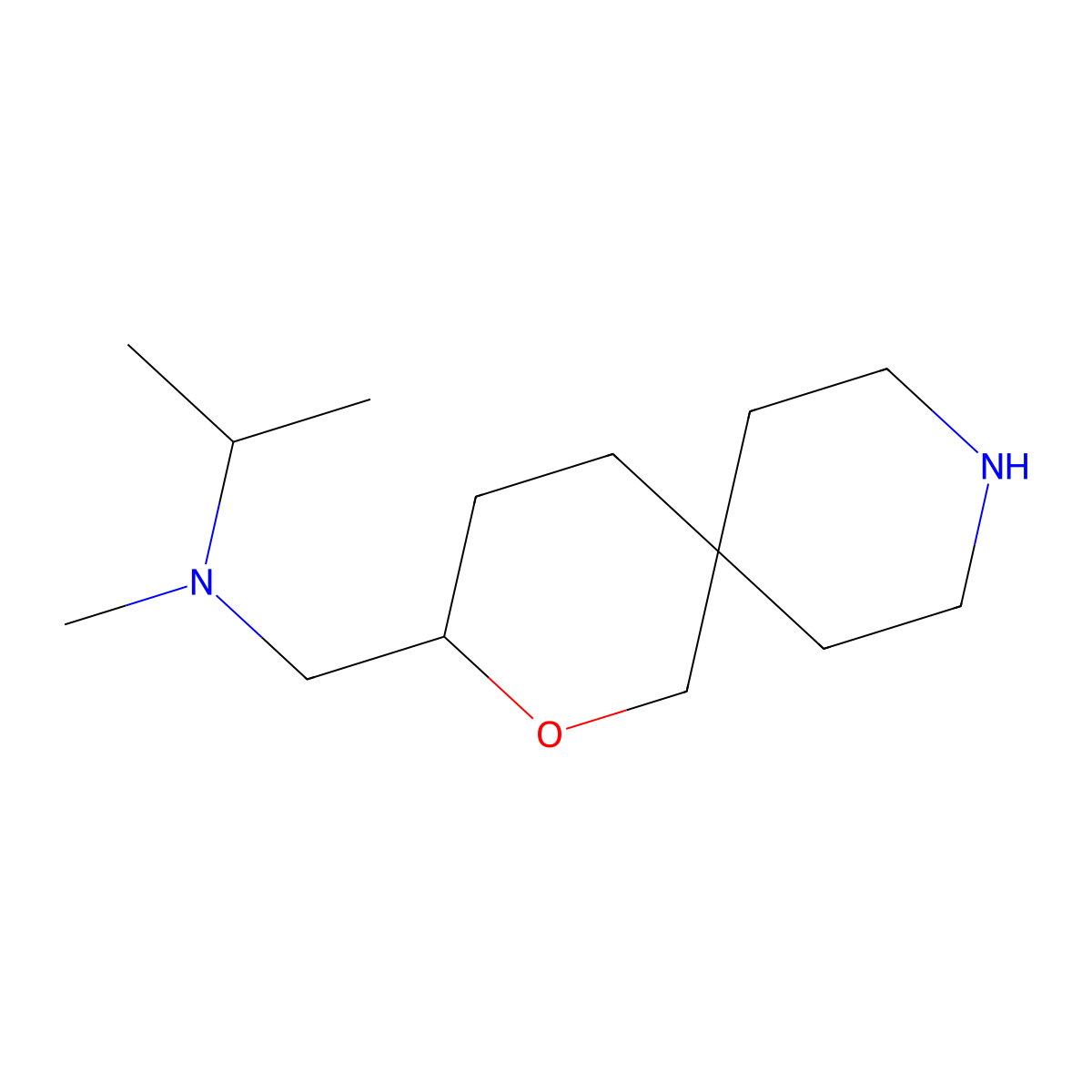 N-(2-Oxa-9-azaspiro[5.5]undecan-3-ylmethyl)-N-methylpropan-2-amine molecular structure, CAS 1422138-89-3