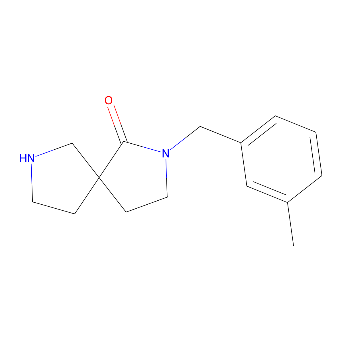 2-(3-Methylbenzyl)-2,7-diazaspiro[4.4]nonan-1-one molecular structure, CAS 1422138-99-5