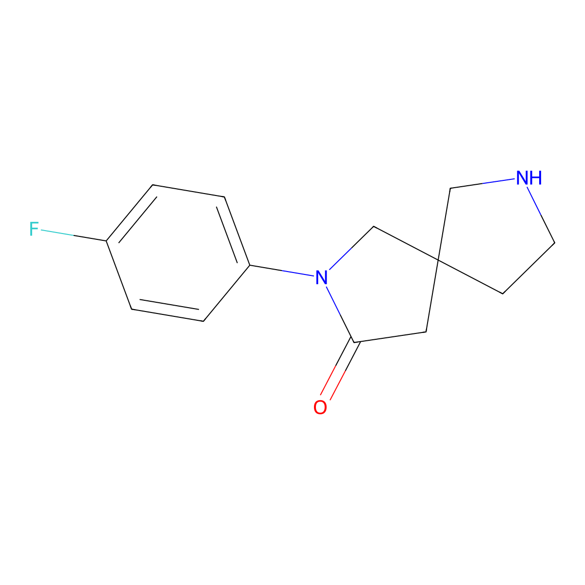 2-(4-Fluorophenyl)-2,7-diazaspiro[4.4]nonan-3-one molecular structure, CAS 1422139-04-5