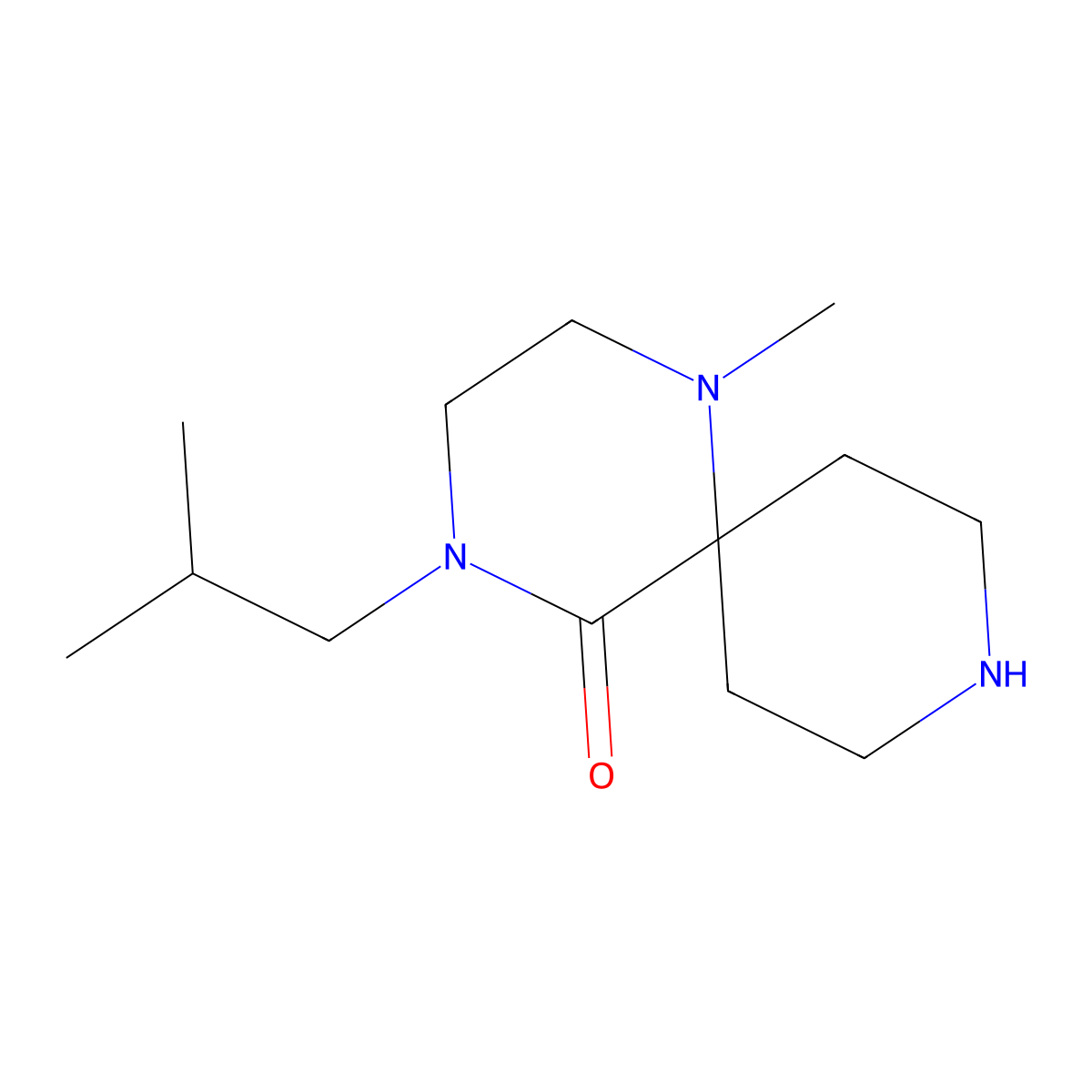 4-Isobutyl-1-methyl-1,4,9-triazaspiro[5.5]undecan-5-one molecular structure, CAS 1422139-18-1