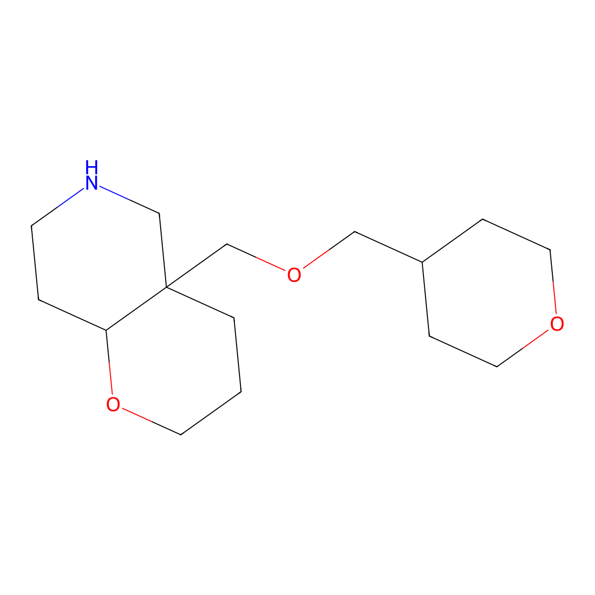 4a-(((tetrahydro-2H-pyran-4-yl)methoxy)methyl)octahydro-2H-pyrano[3,2-c]pyridine molecular structure, CAS 1422139-19-2