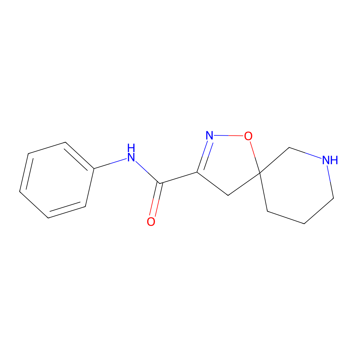 N-Phenyl-1-oxa-2,7-diazaspiro[4.5]dec-2-ene-3-carboxamide molecular structure, CAS 1422139-21-6