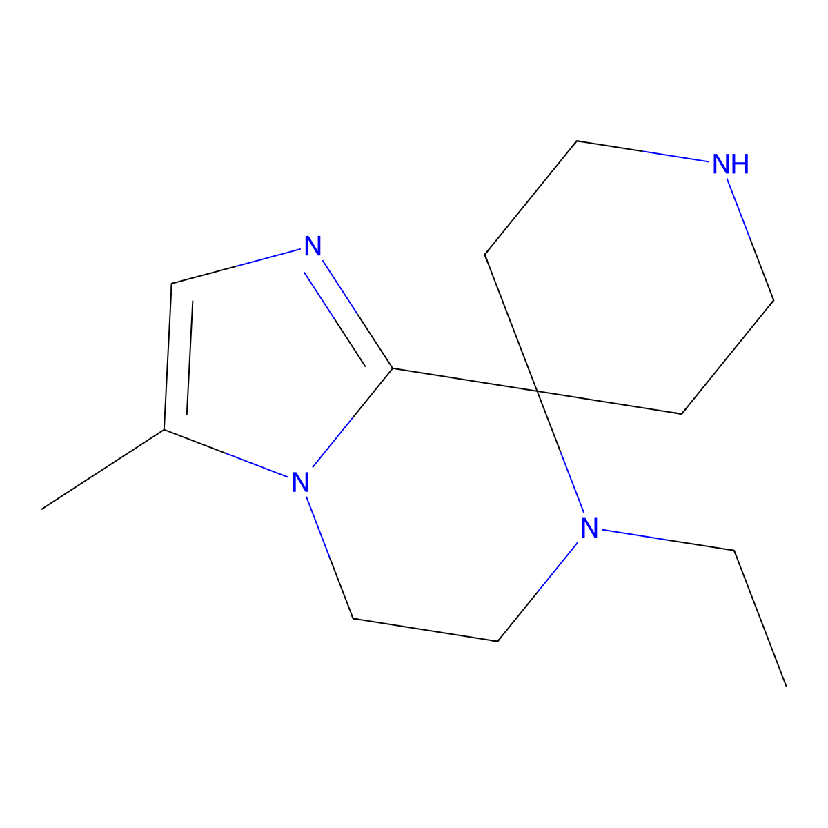 7-Ethyl-3-methyl-6,7-dihydro-5H-spiro[imidazo[1,2-a]pyrazine-8,4'-piperidine] molecular structure, CAS 1422139-27-2