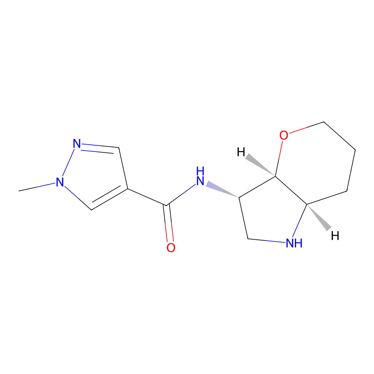 1-Methyl-N-((3S,3As,7Ar)-Octahydropyrano[3,2-B]Pyrrol-3-Yl)-1H-Pyrazole-4-Carboxamide molecular structure, CAS 1422139-32-9