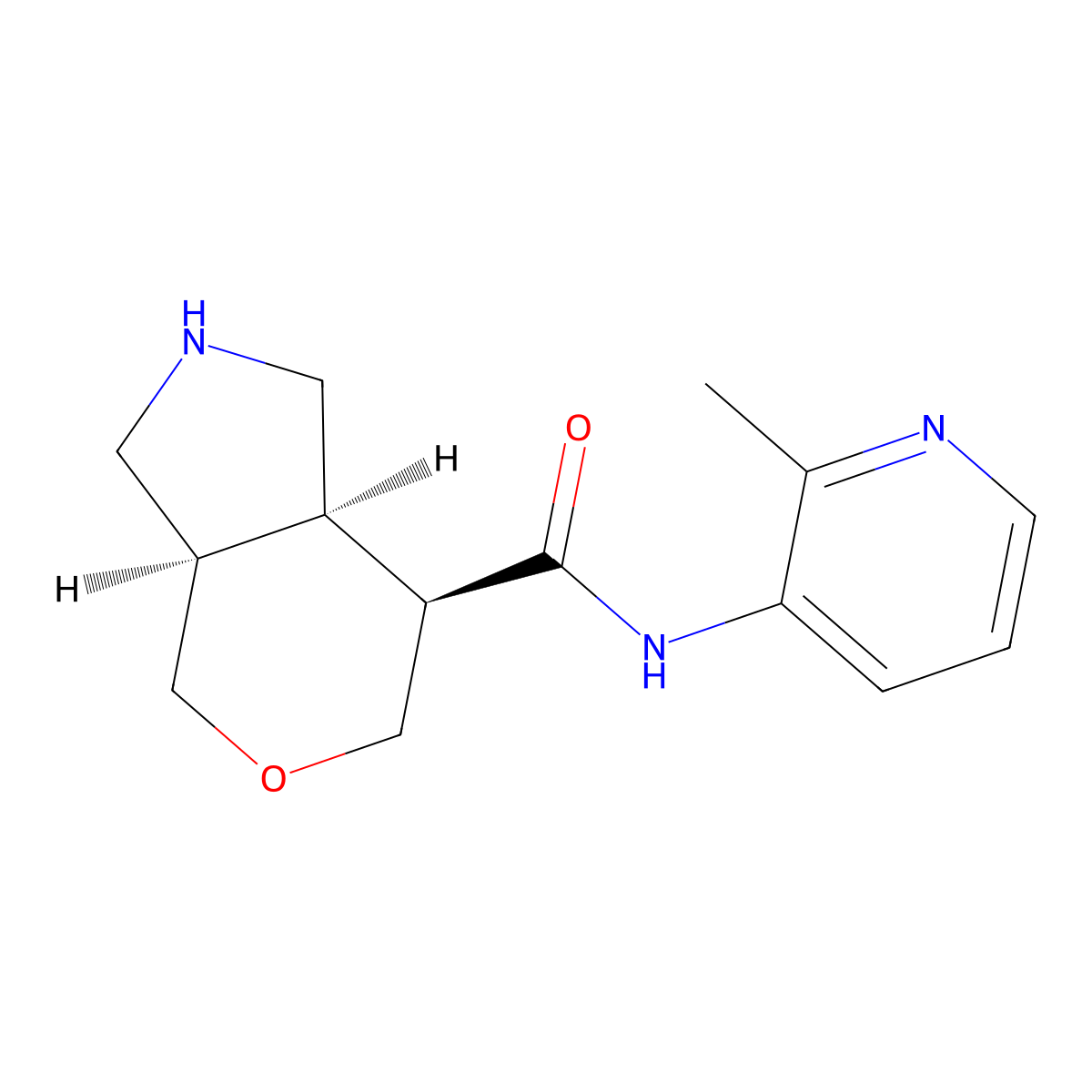 (3aR,7R,7aR)-N-(2-methylpyridin-3-yl)octahydropyrano[3,4-c]pyrrole-7-carboxamide molecular structure, CAS 1422139-37-4