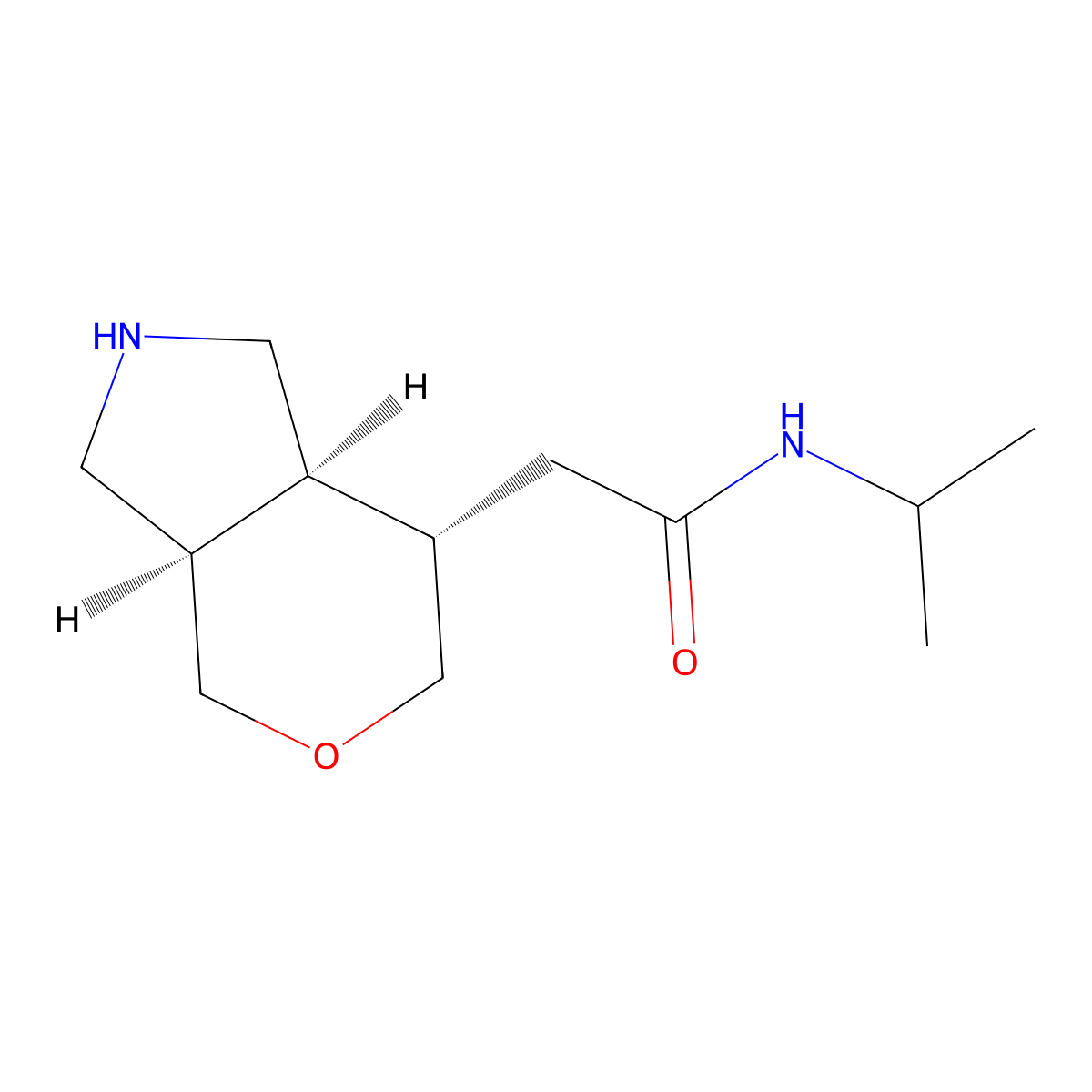 N-isopropyl-2-((3aR,7S,7aS)-octahydropyrano[3,4-c]pyrrol-7-yl)acetamide molecular structure, CAS 1422139-42-1