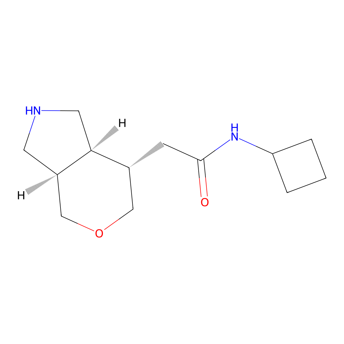 N-cyclobutyl-2-((3aR,7S,7aS)-octahydropyrano[3,4-c]pyrrol-7-yl)acetamide molecular structure, CAS 1422139-45-4