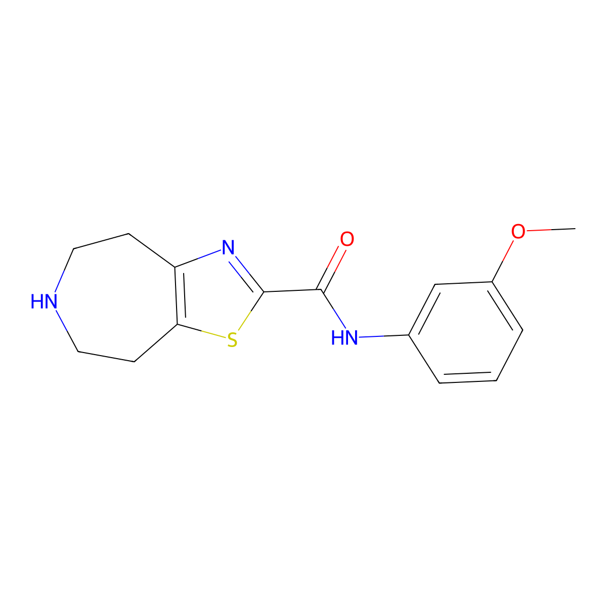 N-(3-methoxyphenyl)-5,6,7,8-tetrahydro-4H-thiazolo[4,5-d]azepine-2-carboxamide molecular structure, CAS 1422139-47-6