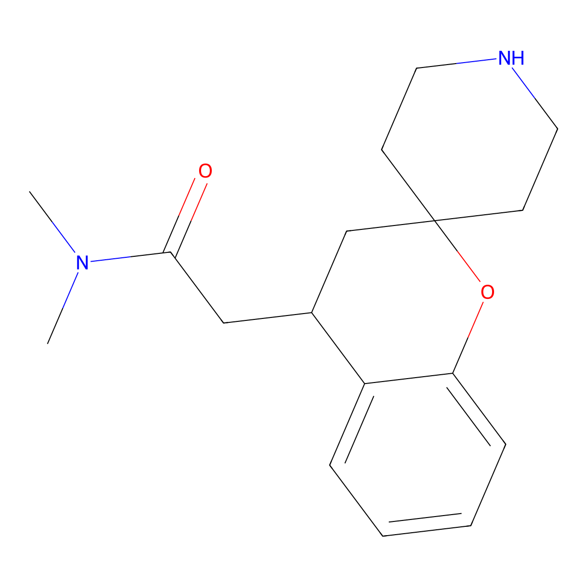 N,N-dimethyl-2-(spiro[chroman-2,4'-piperidin]-4-yl)acetamide molecular structure, CAS 1422139-74-9