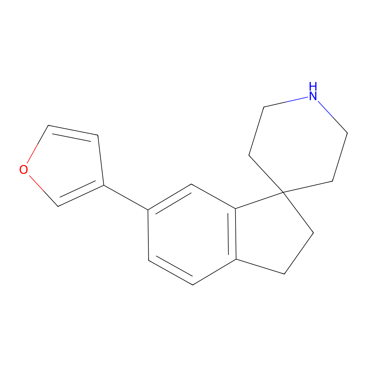 6-(Furan-3-yl)-2,3-dihydrospiro[indene-1,4'-piperidine] molecular structure, CAS 1422139-88-5