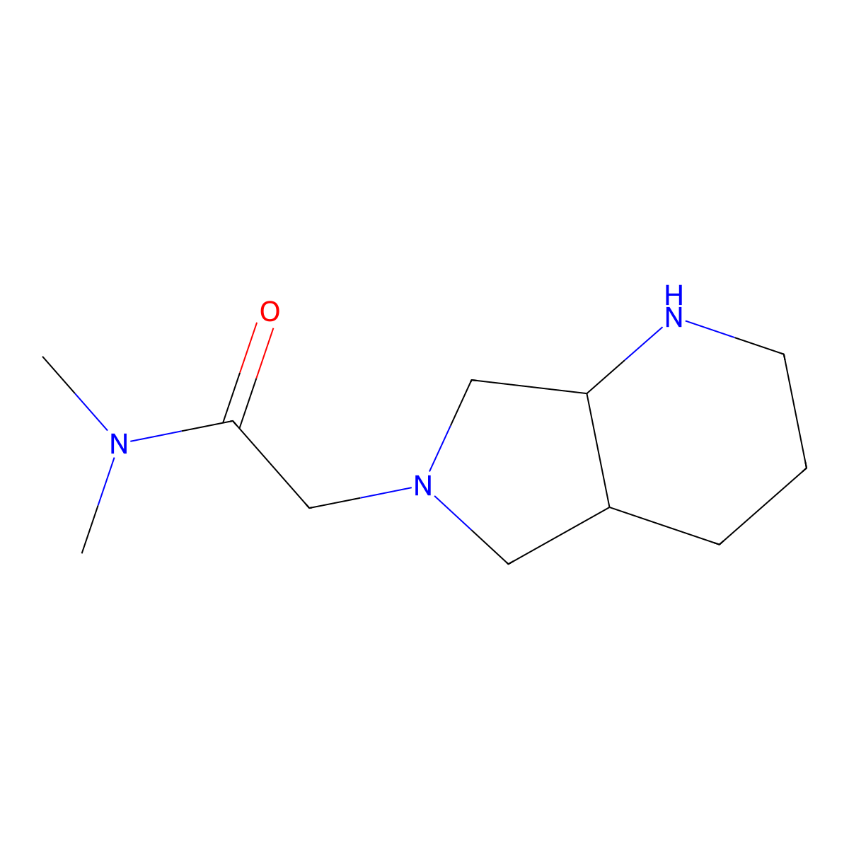 rel-N,N-dimethyl-2-((4aR,7aR)-tetrahydro-1H-pyrrolo[3,4-b]pyridin-6(2H,7H,7aH)-yl)acetamide molecular structure, CAS 1422139-92-1