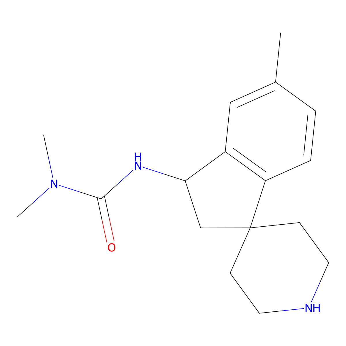 1,1-Dimethyl-3-(5-methyl-2,3-dihydrospiro[indene-1,4'-piperidin]-3-yl)urea molecular structure, CAS 1422139-93-2
