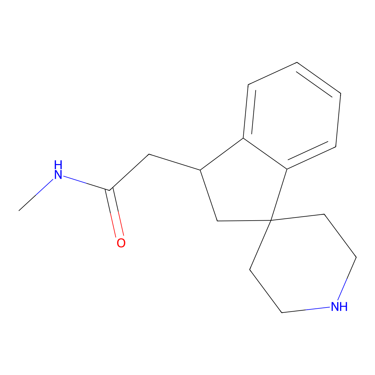 2-(2,3-Dihydrospiro[indene-1,4'-piperidin]-3-yl)-N-methylacetamide molecular structure, CAS 1422139-97-6