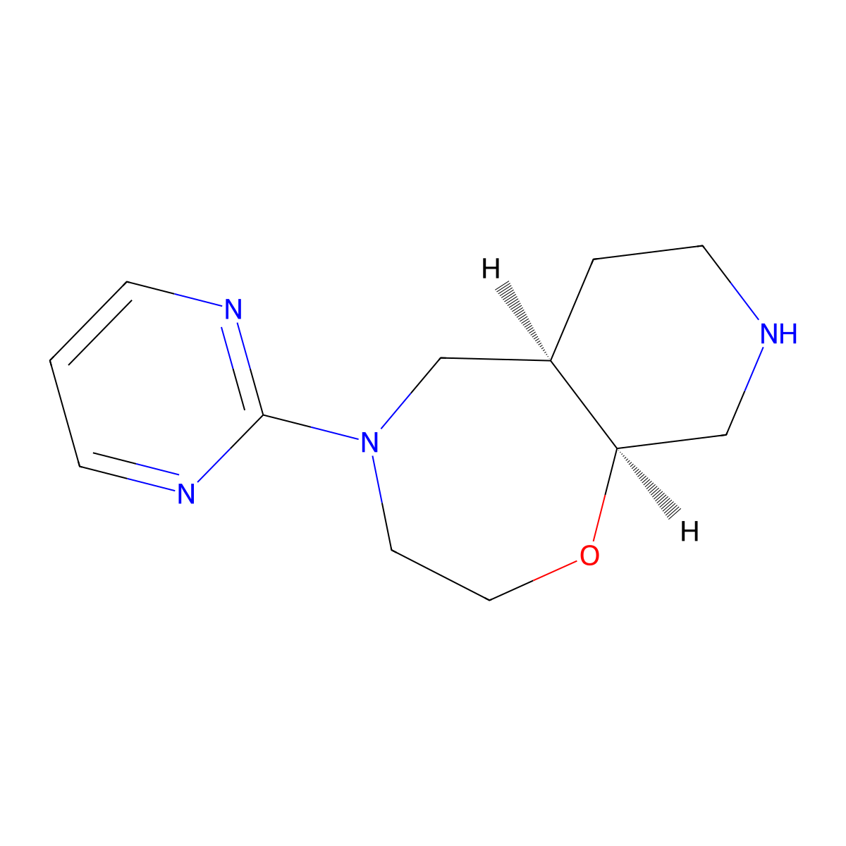 (5aR,9aS)-4-pyrimidin-2-yl-3,5,5a,6,7,8,9,9a-octahydro-2H-pyrido[4,3-f][1,4]oxazepine molecular structure, CAS 1422140-02-0