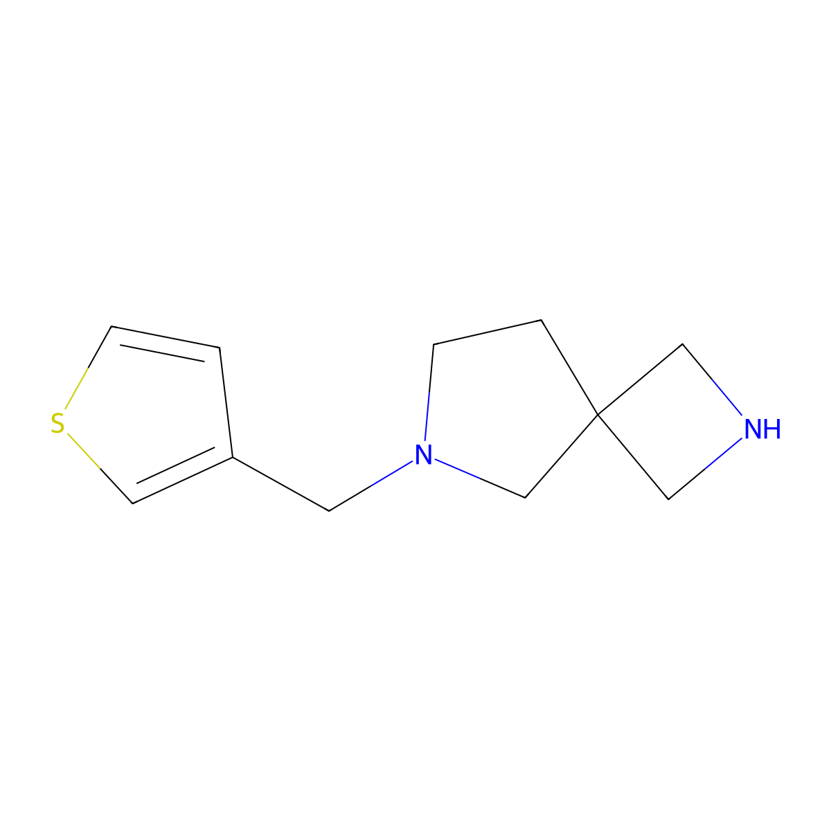 6-(Thiophen-3-ylmethyl)-2,6-diazaspiro[3.4]octane molecular structure, CAS 1422140-04-2