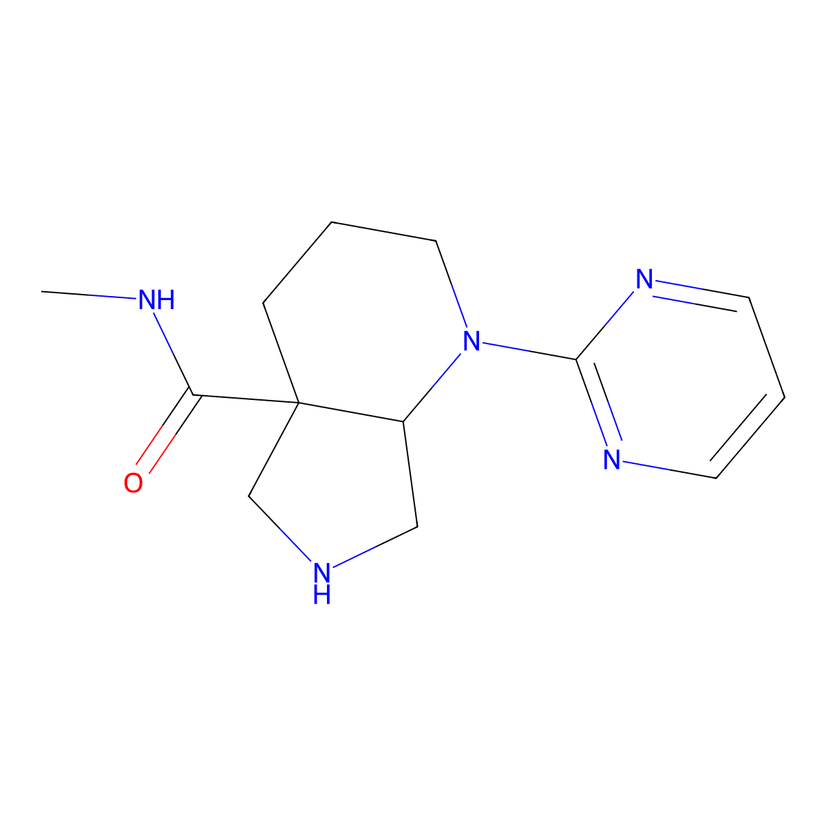 (4Ar,7As)-N-Methyl-1-(Pyrimidin-2-Yl)Octahydro-1H-Pyrrolo[3,4-B]Pyridine-4A-Carboxamide molecular structure, CAS 1422140-22-4