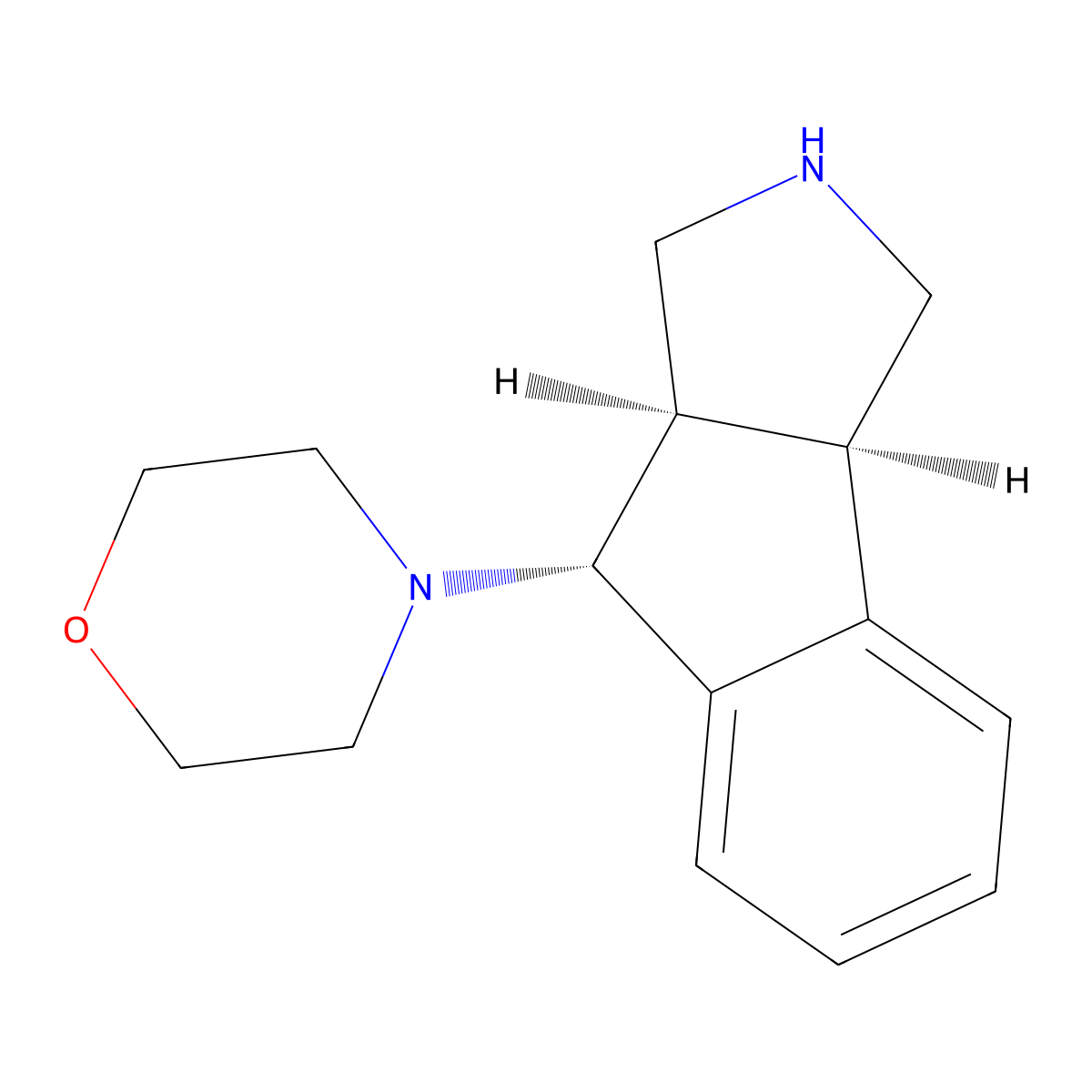 rel-4-((3aR,8R,8aR)-1,2,3,3a,8,8a-hexahydroindeno[2,1-c]pyrrol-8-yl)morpholine molecular structure, CAS 1422140-27-9