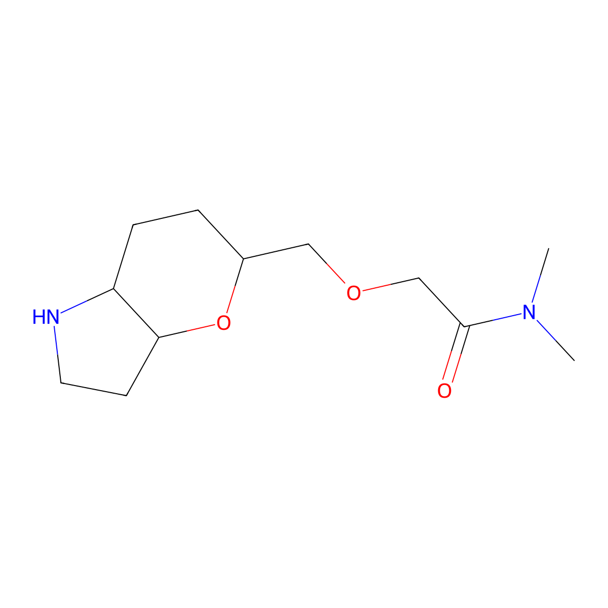 N,N-dimethyl-2-(((3aR,5R,7aR)-octahydropyrano[3,2-b]pyrrol-5-yl)methoxy)acetamide molecular structure, CAS 1422140-63-3