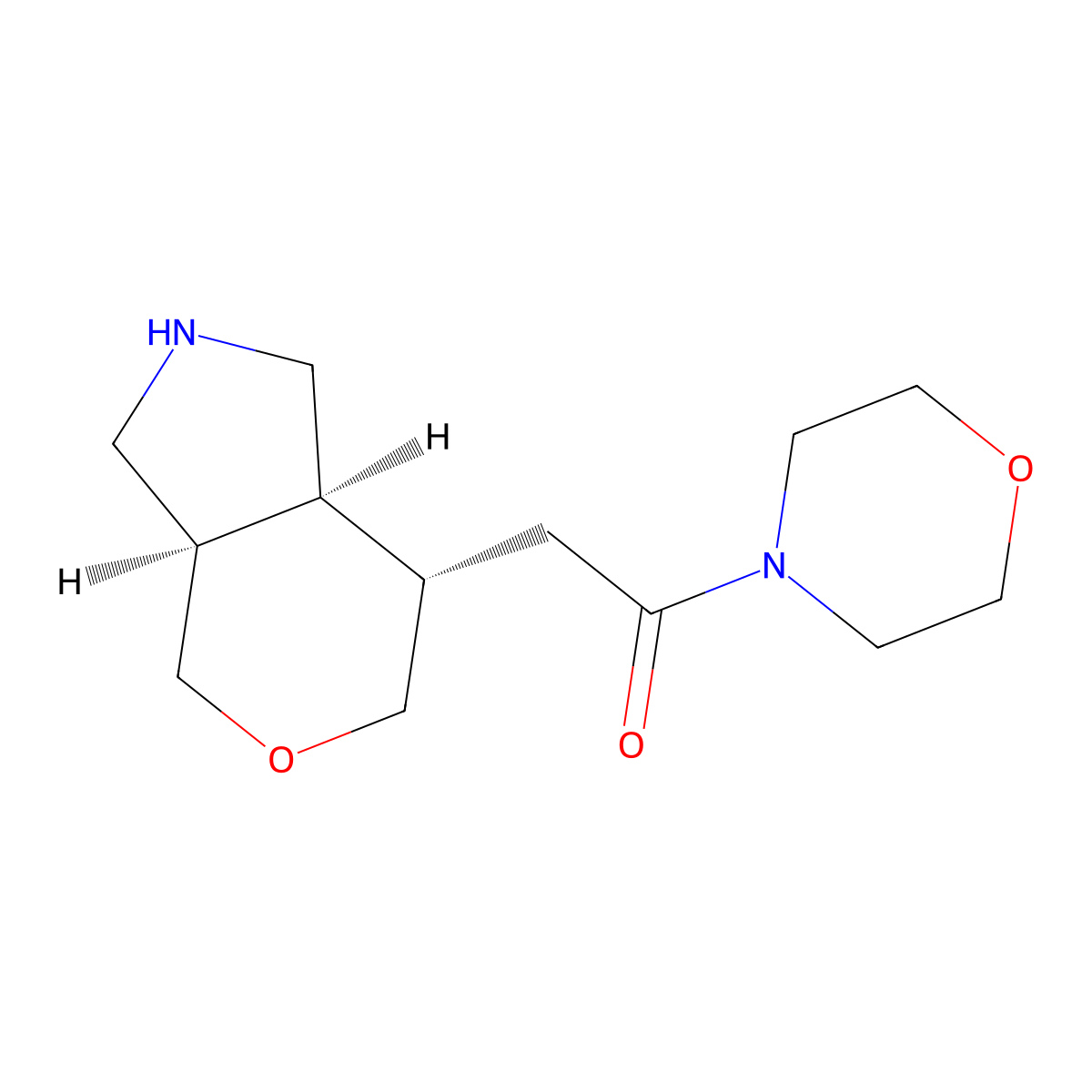 2-[(3aR,7S,7aS)-1,2,3,3a,4,6,7,7a-octahydropyrano[3,4-c]pyrrol-7-yl]-1-morpholin-4-ylethanone molecular structure, CAS 1422140-76-8