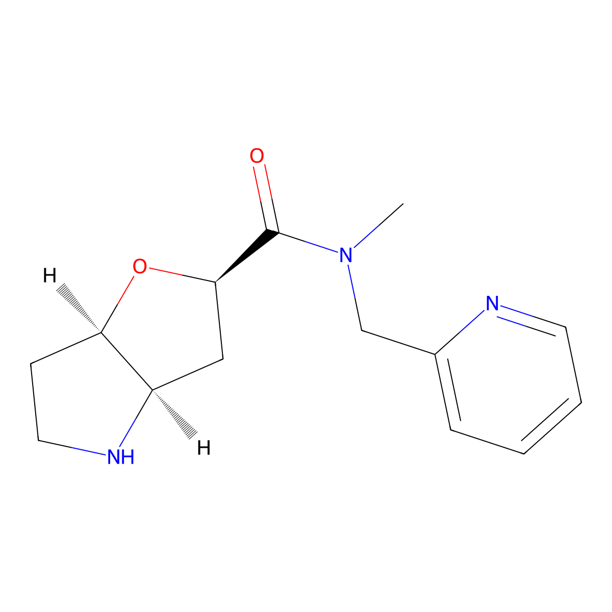 (2R,3aR,6aR)-N-methyl-N-(pyridin-2-ylmethyl)-3,3a,4,5,6,6a-hexahydro-2H-furo[3,2-b]pyrrole-2-carboxamide molecular structure, CAS 1422140-77-9
