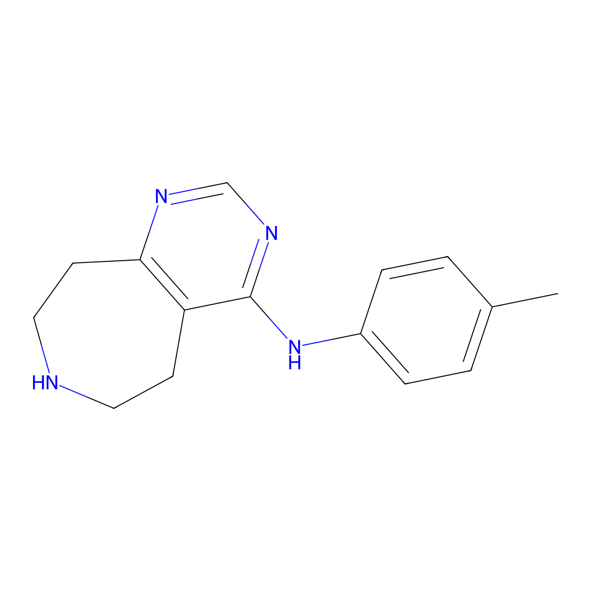 N-(4-methylphenyl)-6,7,8,9-tetrahydro-5H-pyrimido[4,5-d]azepin-4-amine molecular structure, CAS 1422140-82-6