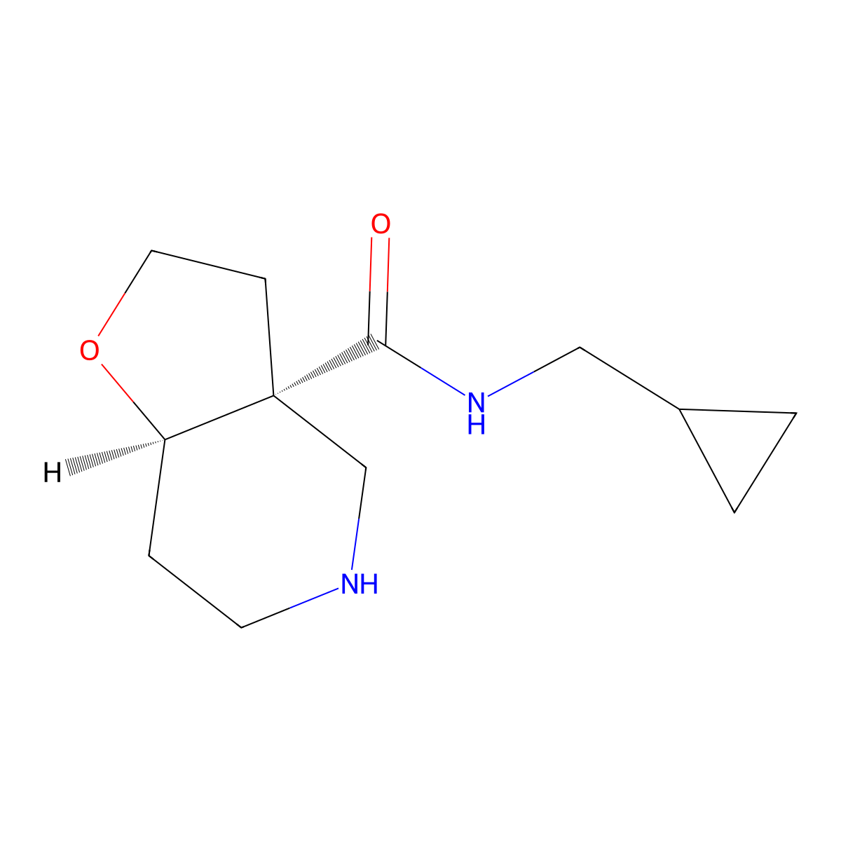 Rel-(3Ar,7Ar)-N-(Cyclopropylmethyl)Octahydrofuro[3,2-C]Pyridine-3A-Carboxamide molecular structure, CAS 1422140-85-9