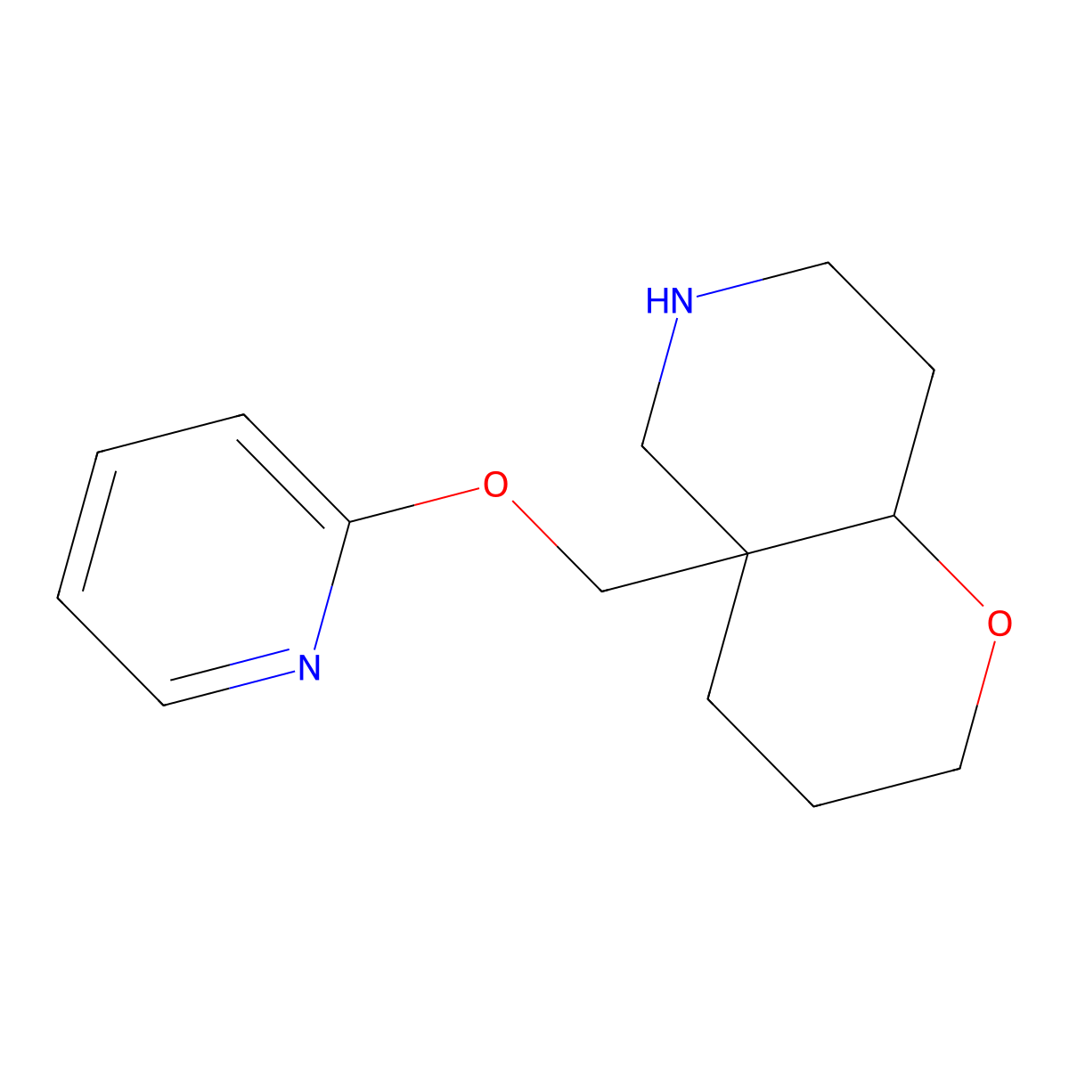 4A-((pyridin-2-yloxy)methyl)octahydro-2H-pyrano[3,2-c]pyridine molecular structure, CAS 1422141-13-6