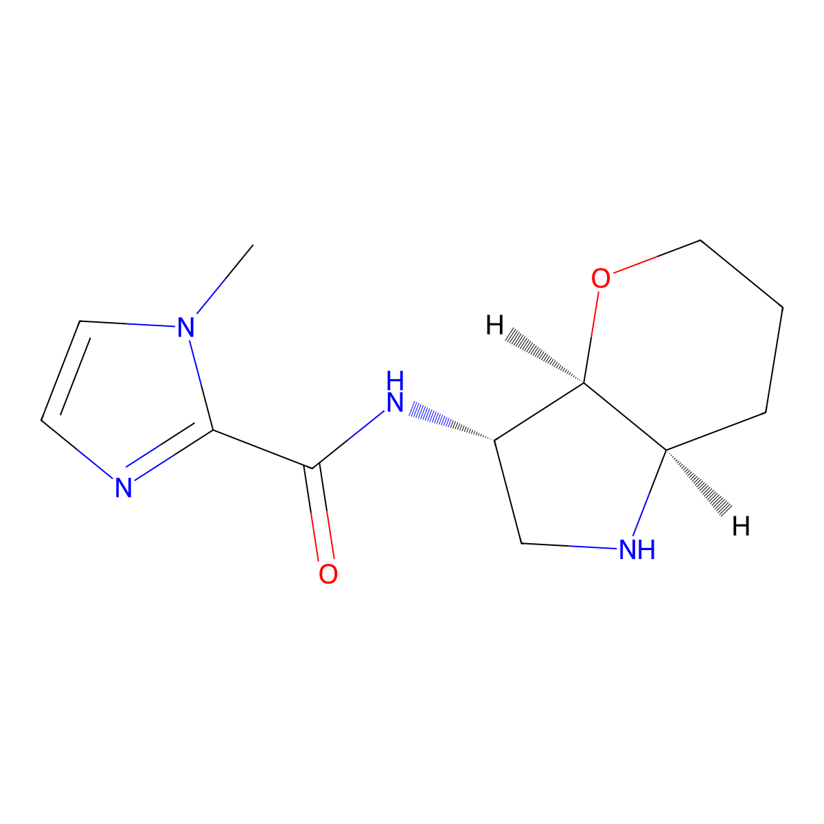 N-[(3S,3aS,7aR)-1,2,3,3a,5,6,7,7a-octahydropyrano[3,2-b]pyrrol-3-yl]-1-methylimidazole-2-carboxamide molecular structure, CAS 1422141-19-2