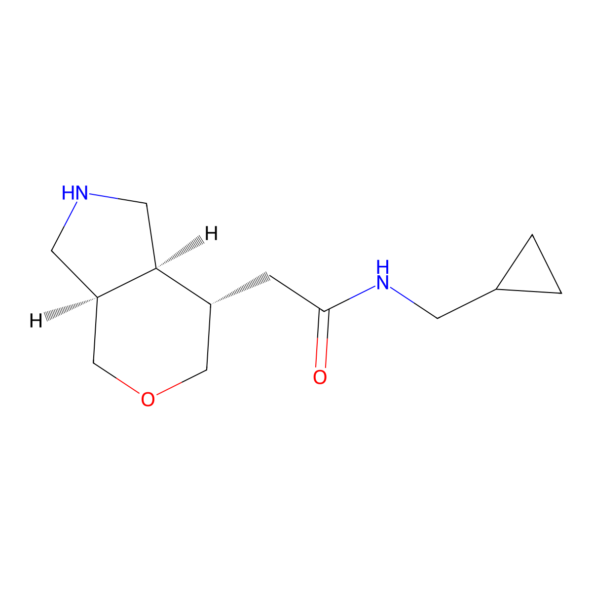 2-[(3aR,7S,7aS)-1,2,3,3a,4,6,7,7a-octahydropyrano[3,4-c]pyrrol-7-yl]-N-(cyclopropylmethyl)acetamide molecular structure, CAS 1422141-23-8