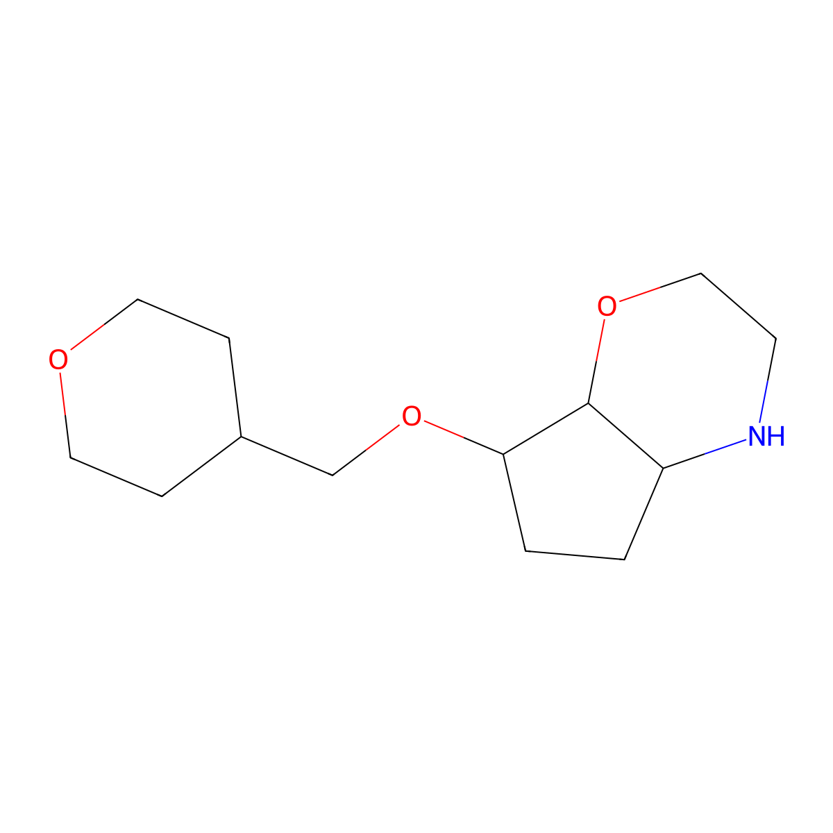(4aS,7R,7aR)-7-((tetrahydro-2H-pyran-4-yl)methoxy)octahydrocyclopenta[b][1,4]oxazine molecular structure, CAS 1422141-25-0