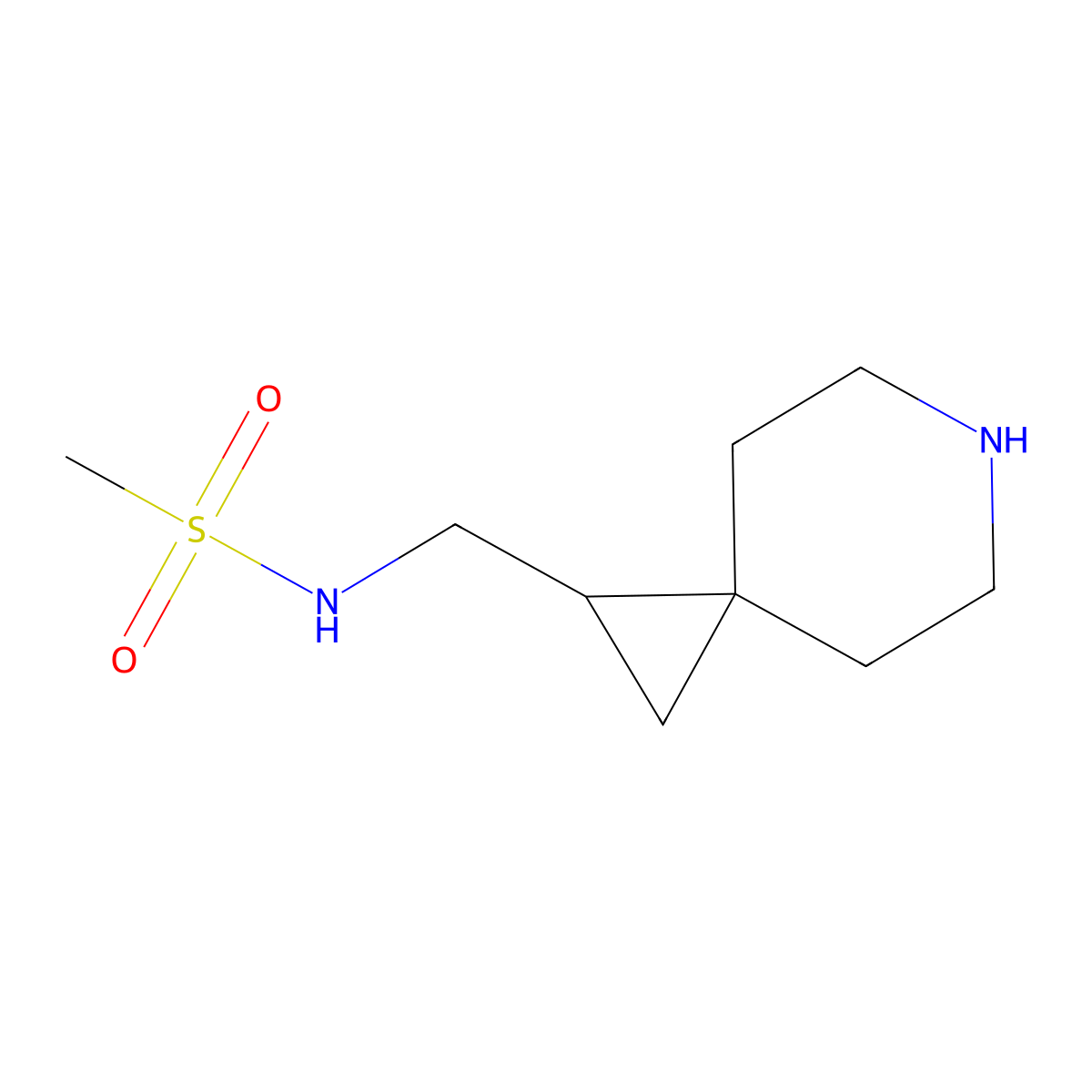 N-(6-Azaspiro[2.5]octan-1-ylmethyl)methanesulfonamide molecular structure, CAS 1422141-32-9