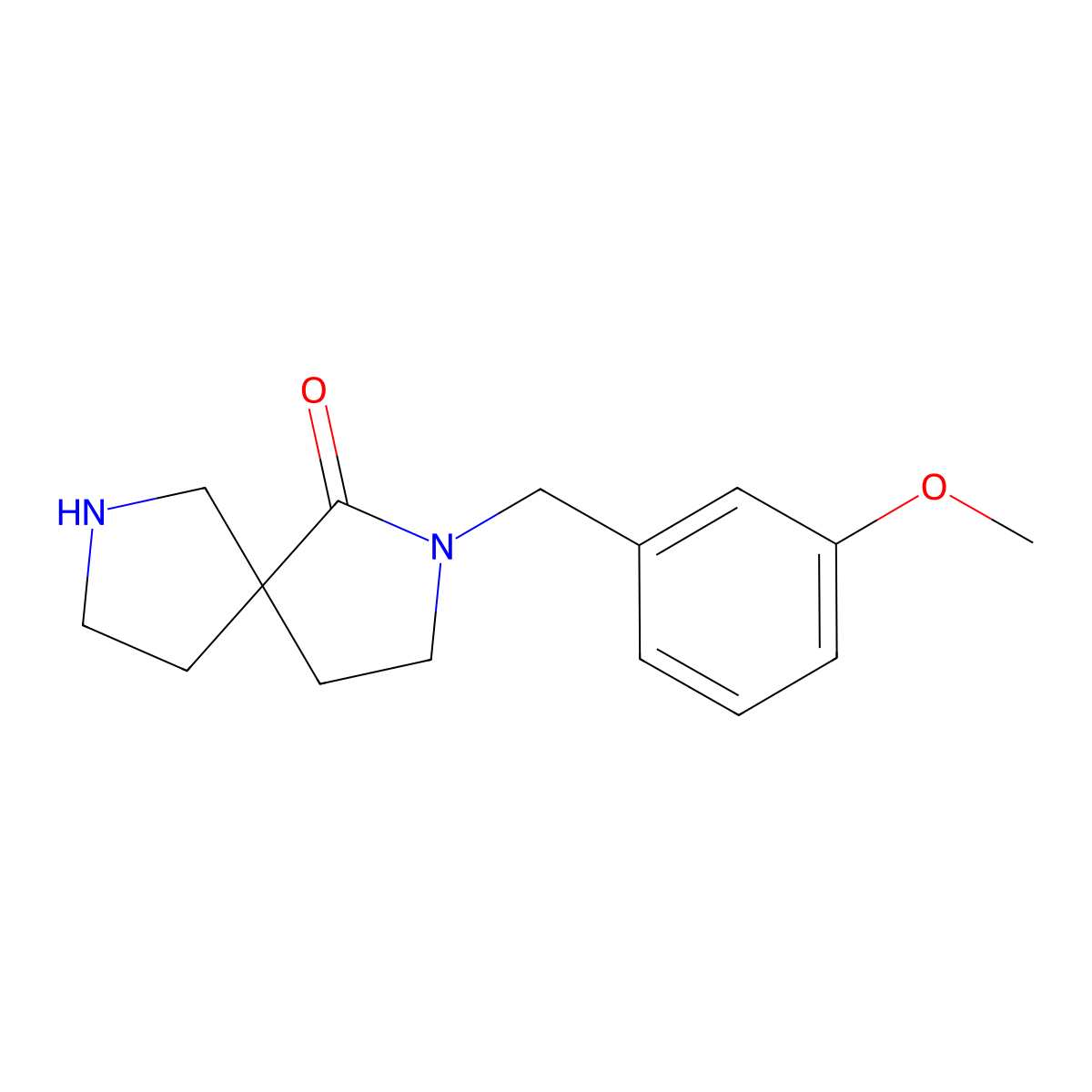2-(3-Methoxybenzyl)-2,7-diazaspiro[4.4]nonan-1-one molecular structure, CAS 1422141-37-4