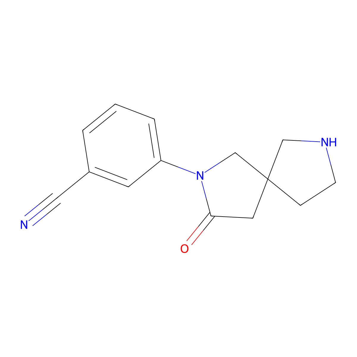 3-(3-Oxo-2,7-diazaspiro[4.4]nonan-2-yl)benzonitrile molecular structure, CAS 1422141-42-1