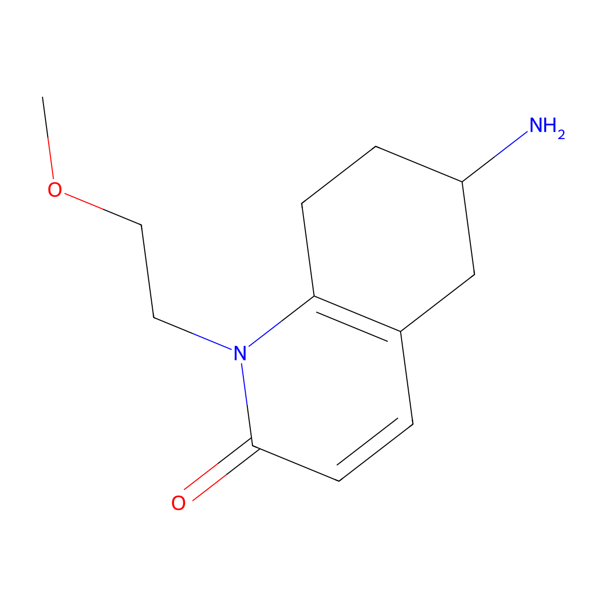 6-Amino-1-(2-methoxyethyl)-5,6,7,8-tetrahydroquinolin-2(1H)-one molecular structure, CAS 1422141-47-6
