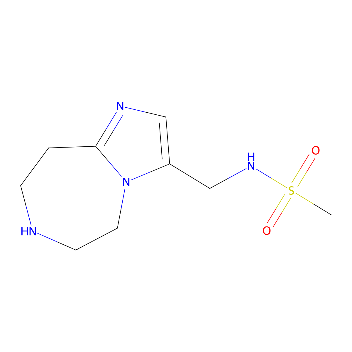 N-((6,7,8,9-Tetrahydro-5H-imidazo[1,2-d][1,4]diazepin-3-yl)methyl)methanesulfonamide molecular structure, CAS 1422141-50-1