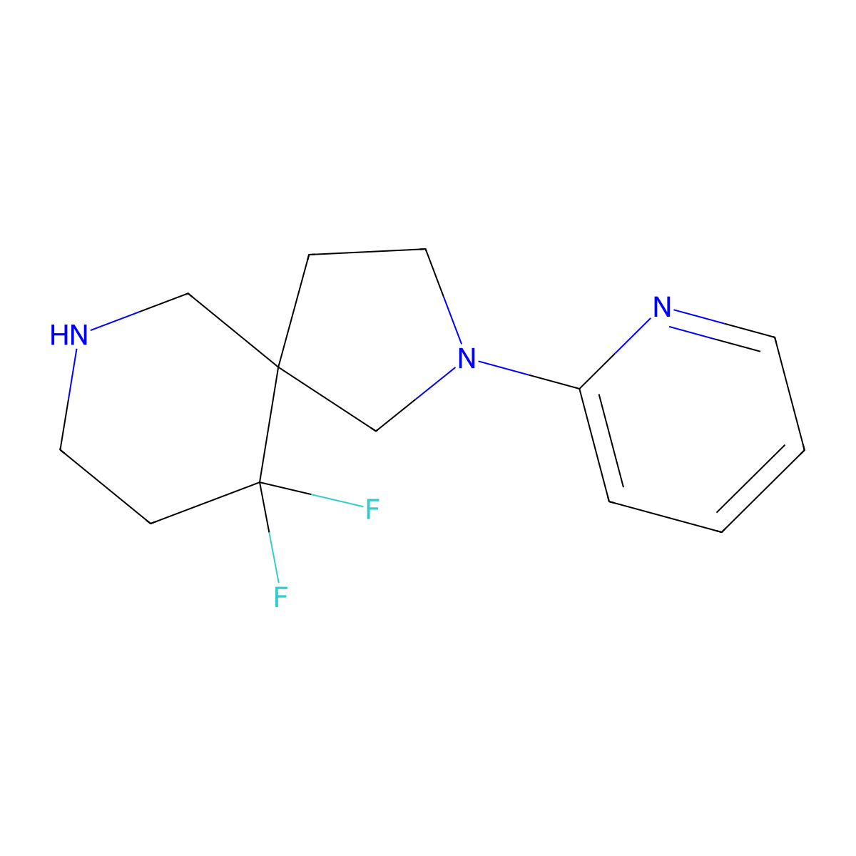 10,10-Difluoro-2-(pyridin-2-yl)-2,7-diazaspiro[4.5]decane molecular structure, CAS 1422141-51-2