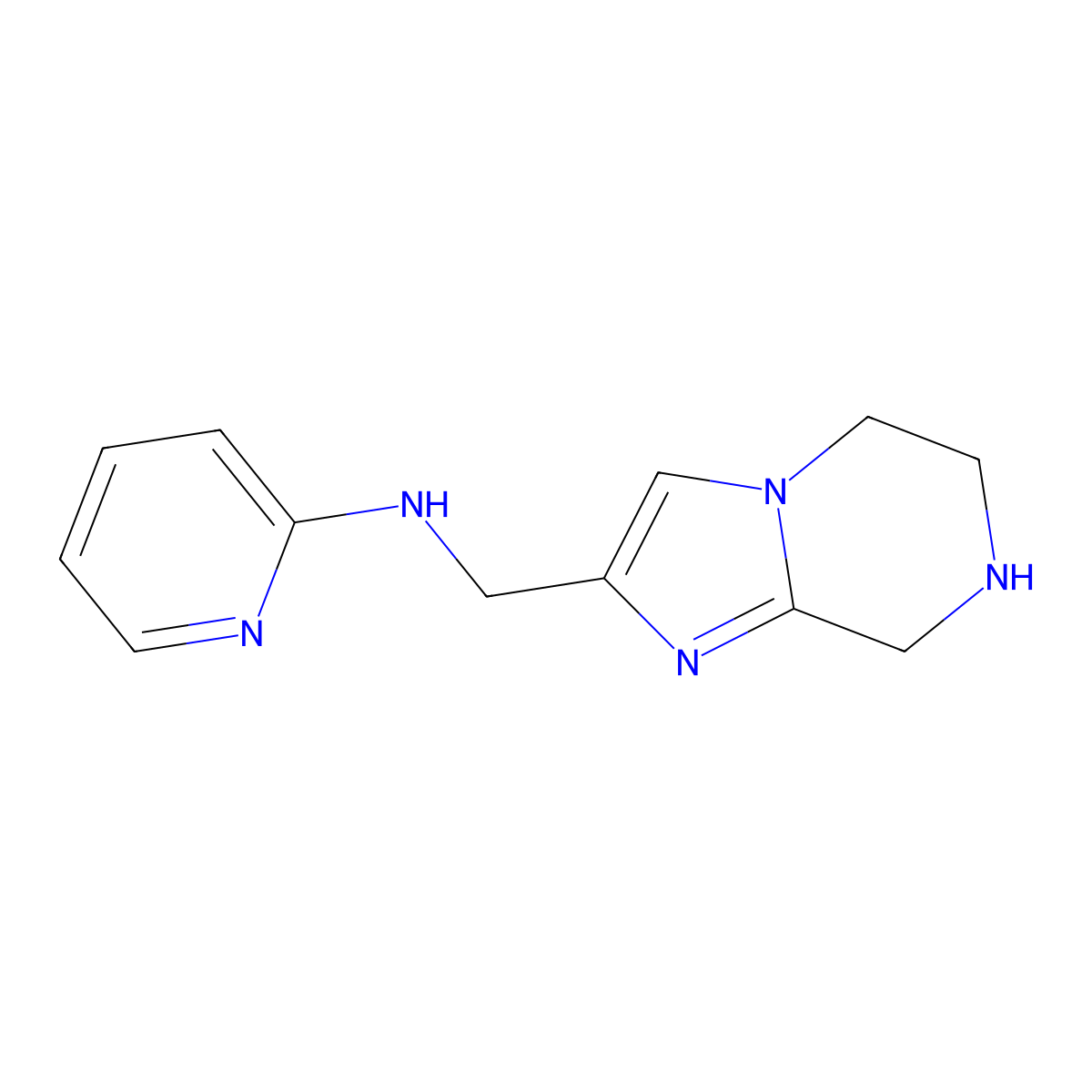 N-((5,6,7,8-Tetrahydroimidazo[1,2-a]pyrazin-2-yl)methyl)pyridin-2-amine molecular structure, CAS 1422141-60-3