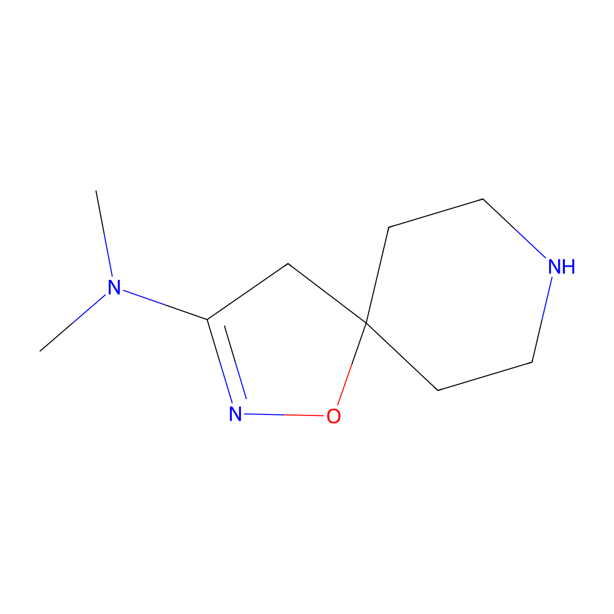 N,N-Dimethyl-1-oxa-2,8-diazaspiro[4.5]dec-2-en-3-amine molecular structure, CAS 1422141-65-8
