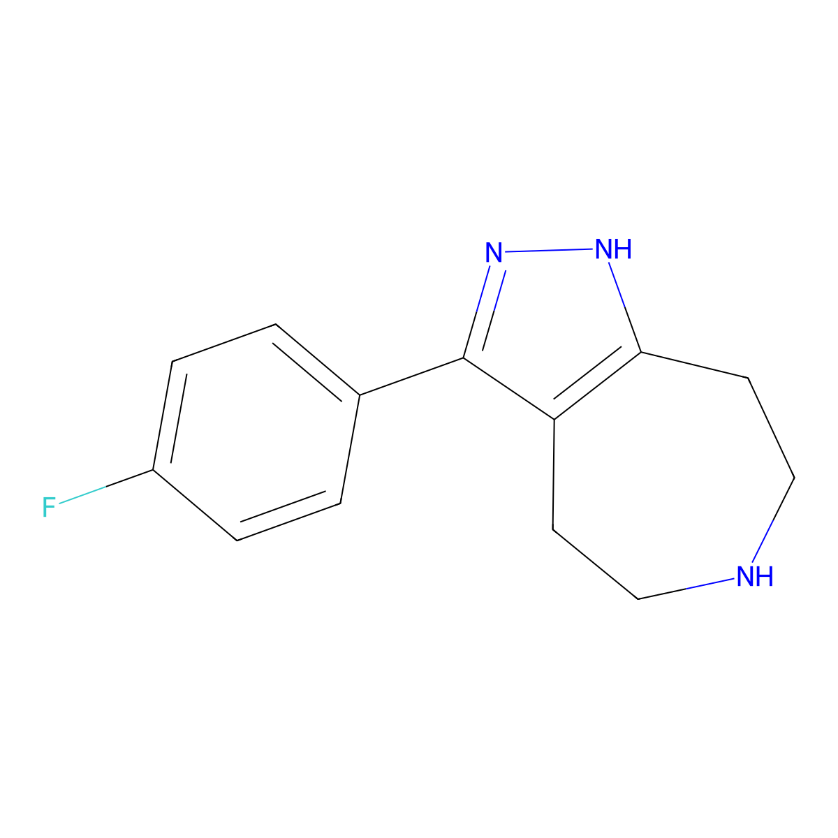 3-(4-Fluorophenyl)-1,4,5,6,7,8-Hexahydropyrazolo[3,4-D]Azepine molecular structure, CAS 1422141-67-0