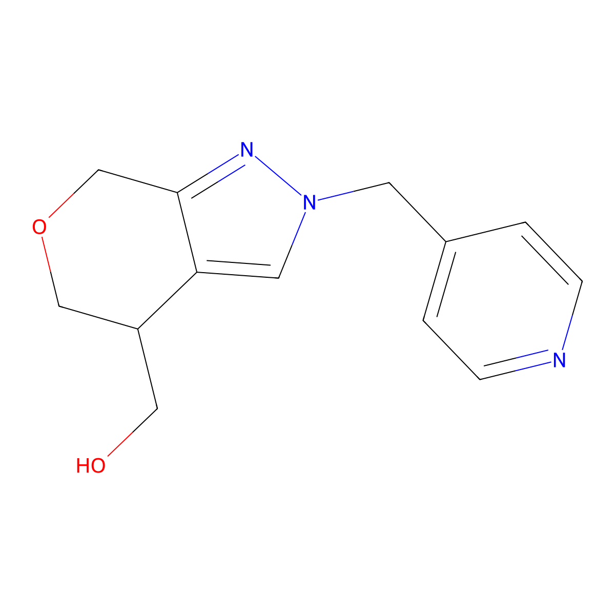 (2-(Pyridin-4-ylmethyl)-2,4,5,7-tetrahydropyrano[3,4-c]pyrazol-4-yl)methanol molecular structure, CAS 1422141-71-6