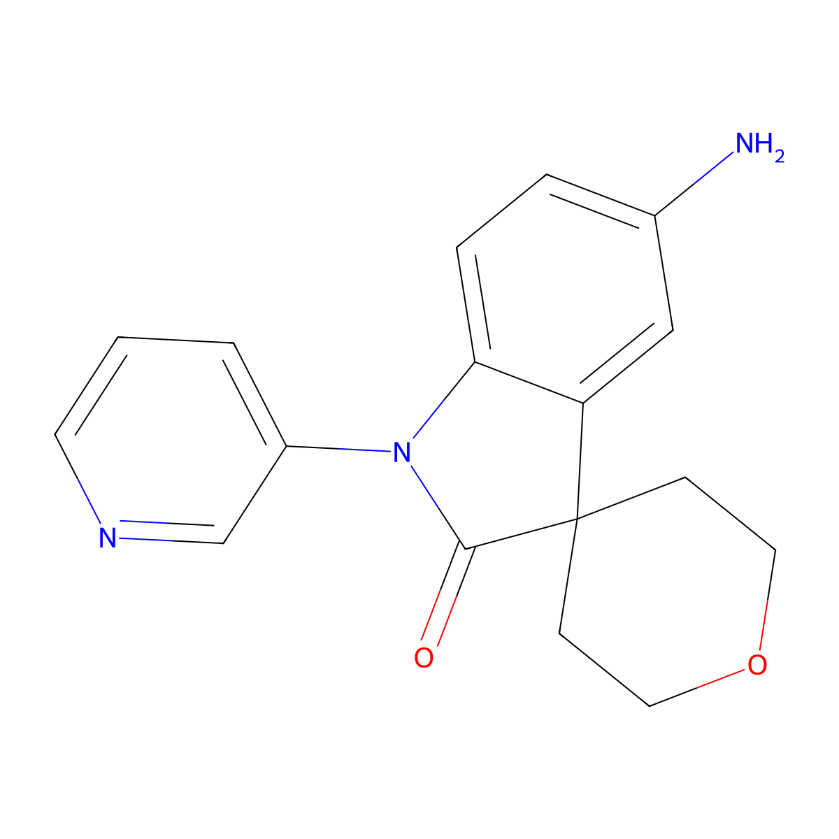 5-Amino-1-(Pyridin-3-Yl)-2',3',5',6'-Tetrahydrospiro[Indoline-3,4'-Pyran]-2-One molecular structure, CAS 1422141-80-7