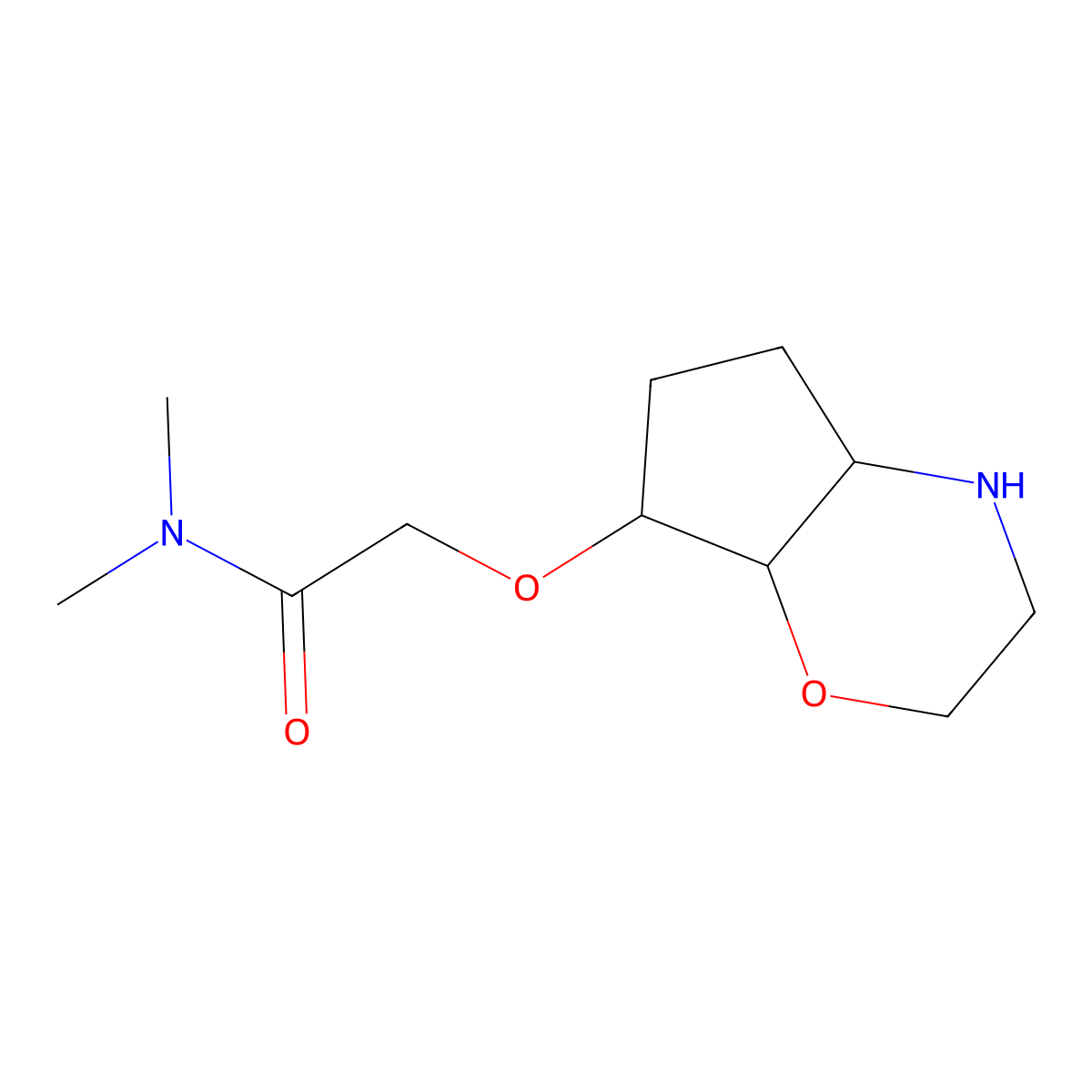 N,N-dimethyl-2-(((4aS,7R,7aR)-octahydrocyclopenta[b][1,4]oxazin-7-yl)oxy)acetamide molecular structure, CAS 1422141-83-0