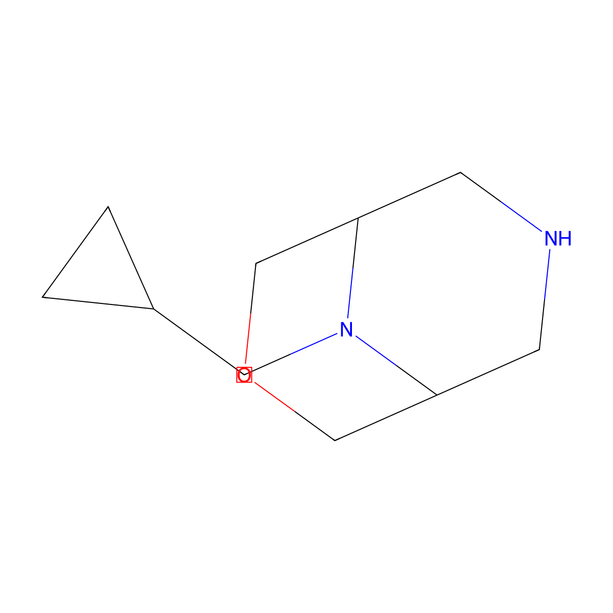 9-(Cyclopropylmethyl)-3-oxa-7,9-diazabicyclo[3.3.1]nonane molecular structure, CAS 1422141-93-2