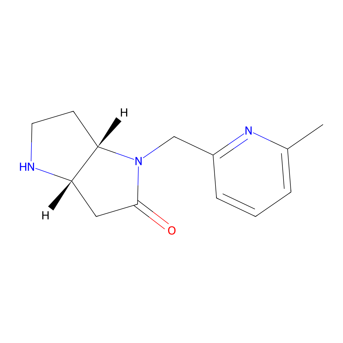 rel-(3aS,6aS)-1-((6-methylpyridin-2-yl)methyl)hexahydropyrrolo[3,2-b]pyrrol-2(1H)-one molecular structure, CAS 1422142-02-6