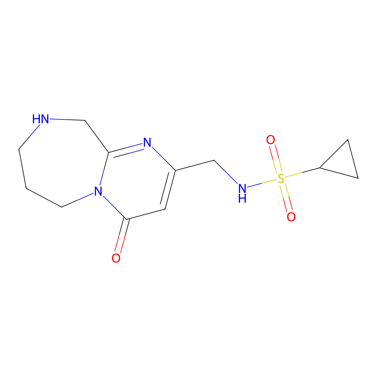N-((4-Oxo-4,6,7,8,9,10-Hexahydropyrimido[1,2-A][1,4]Diazepin-2-Yl)Methyl)Cyclopropanesulfonamide molecular structure, CAS 1422142-33-3