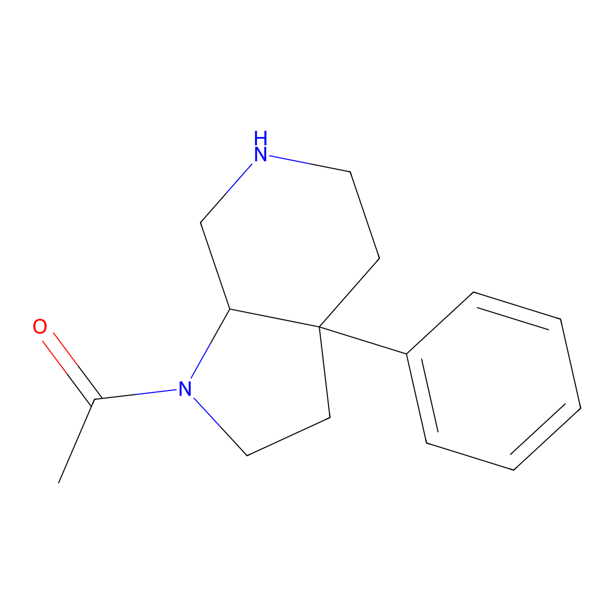 1-(3A-phenyloctahydro-1H-pyrrolo[2,3-c]pyridin-1-yl)ethanone molecular structure, CAS 1422142-40-2