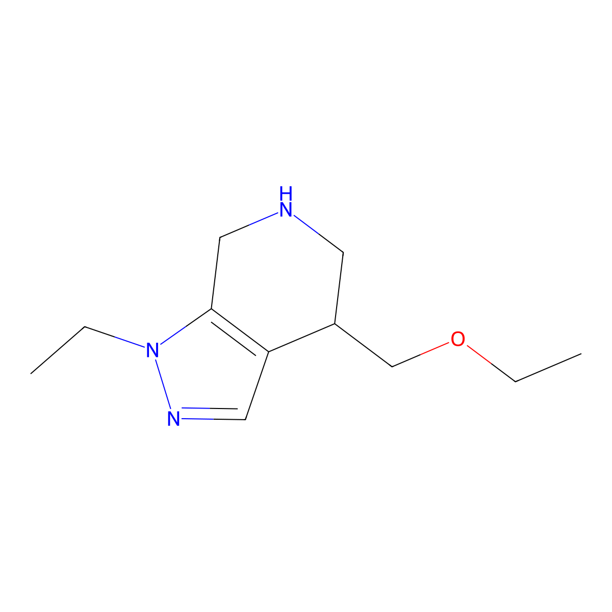 4-(Ethoxymethyl)-1-ethyl-4,5,6,7-tetrahydro-1H-pyrazolo[3,4-c]pyridine molecular structure, CAS 1422142-51-5